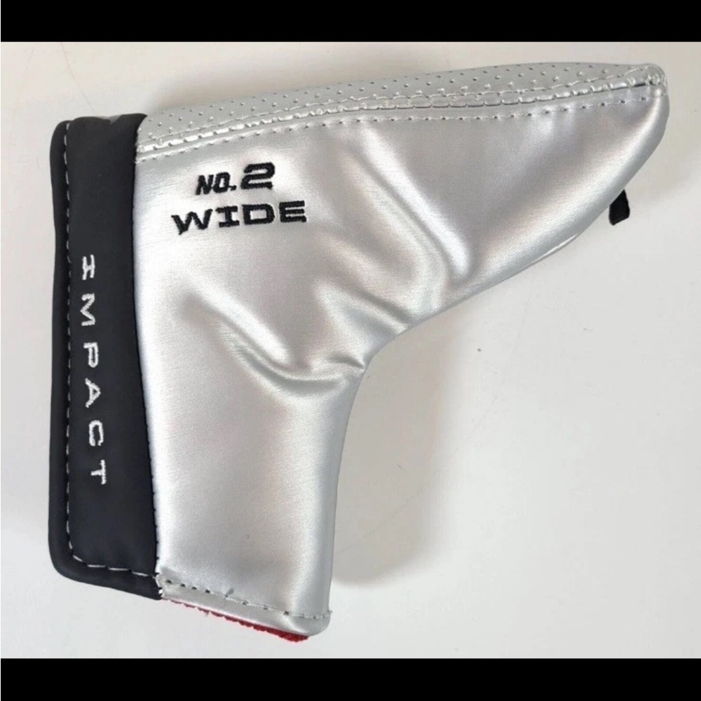 NEW Tommy Armour Impact No. 2 Wide Blade Putter Head Cover Black Silver Magnetic